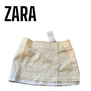 ￼Zara￼100% Cotton w/ White Lined Bottom Skirt￼